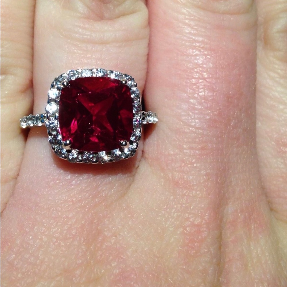 Synthetic ruby ring